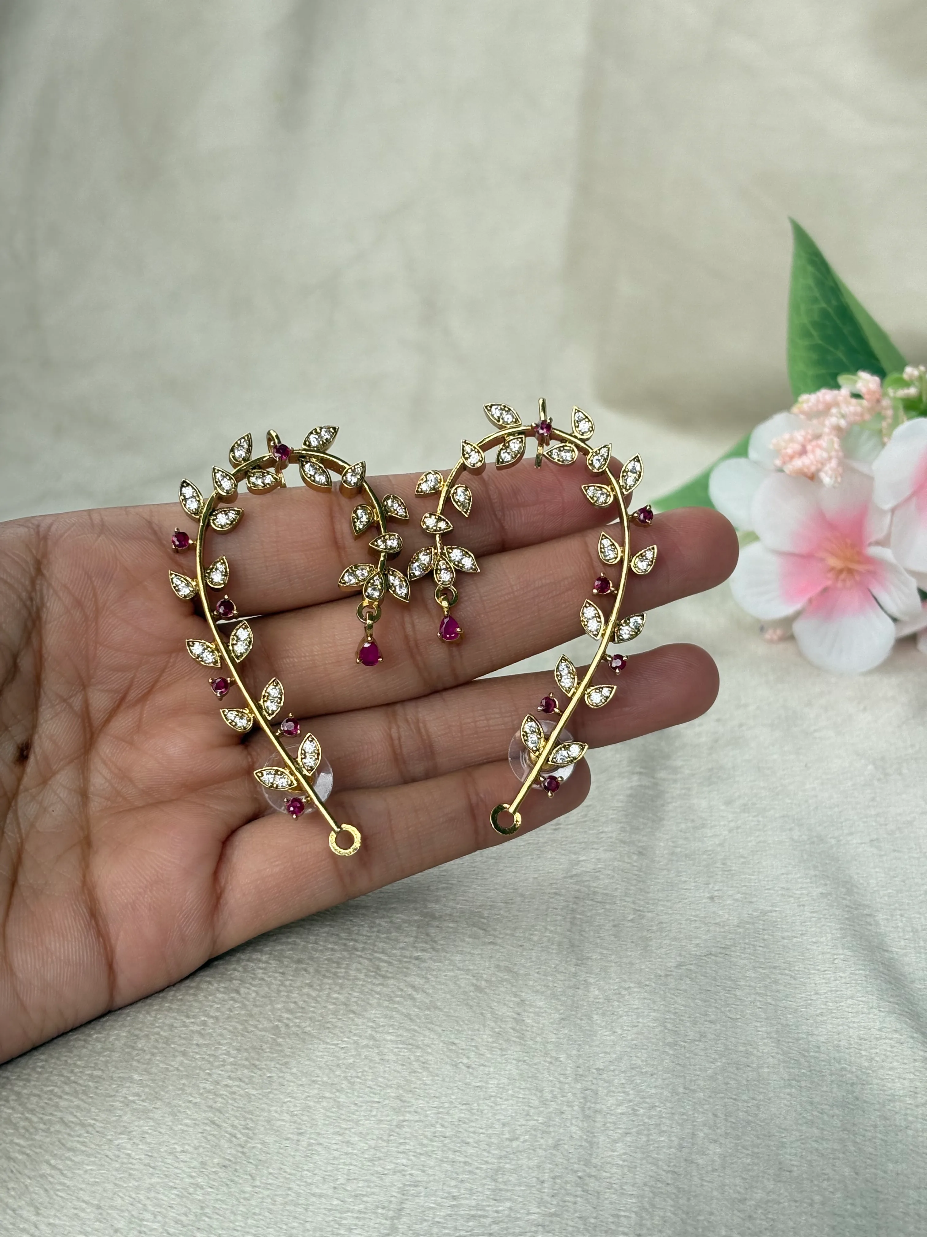 Floral Vine Ear Cuff Earrings