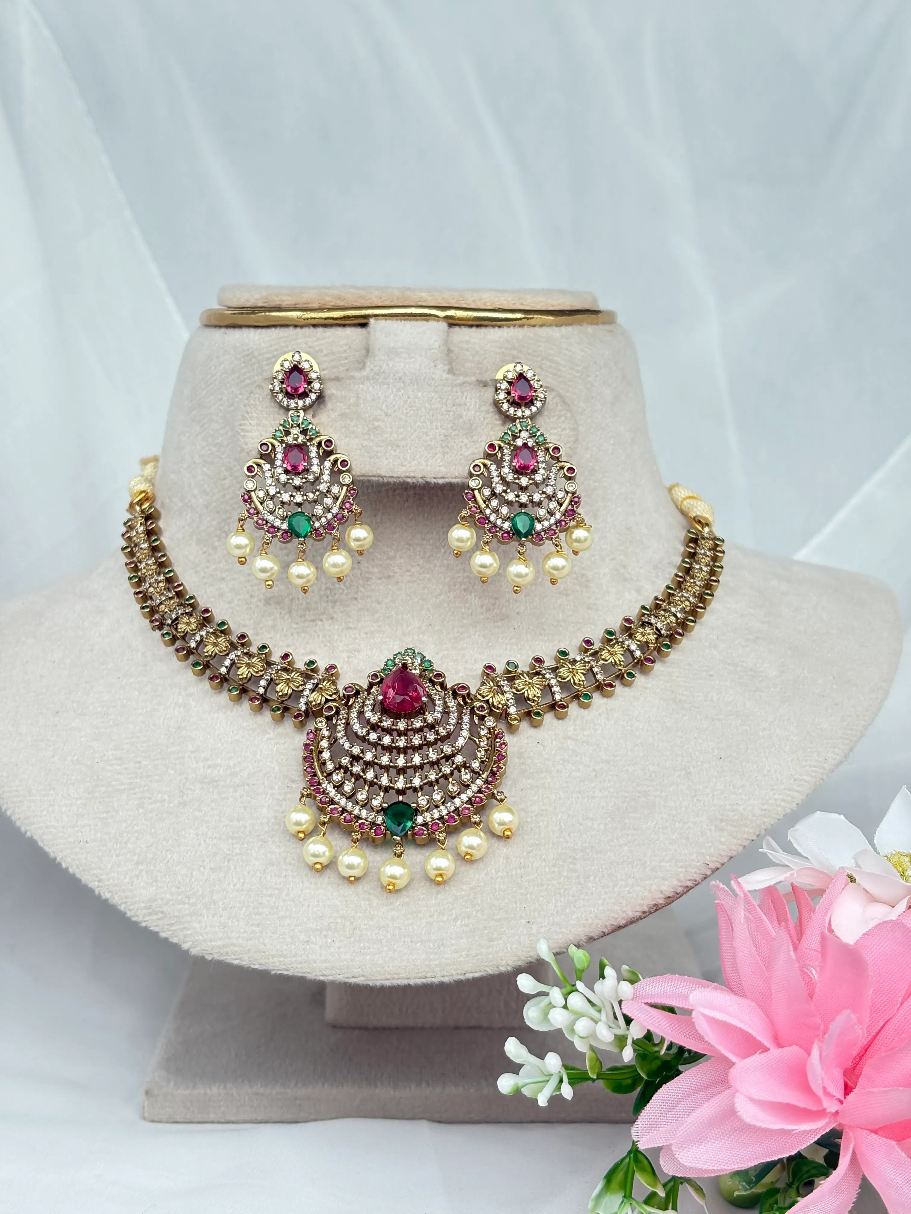 AD stone Kanti Set